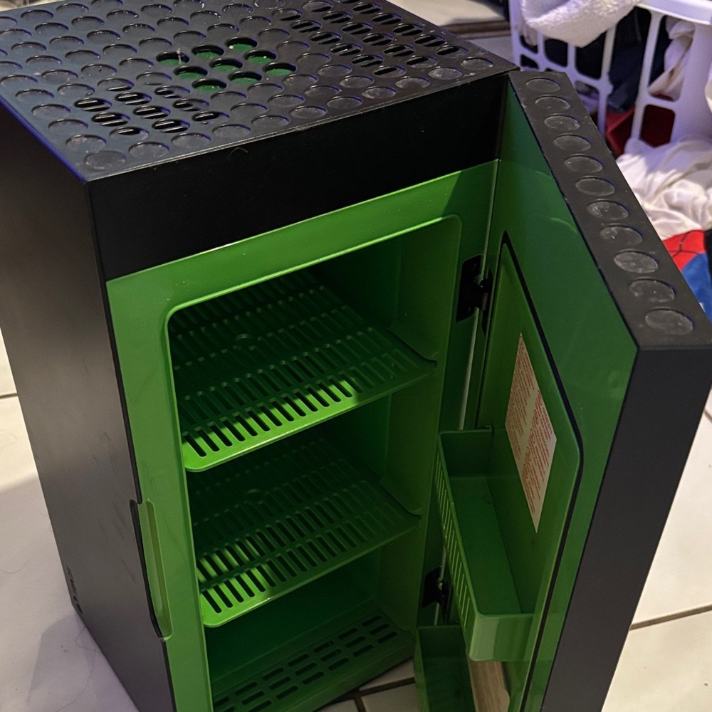 Green and Black Kitchen Fride
